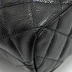 CHANEL 25C QUILTED HOBO BAG CAVIAR BLACK GHW (MICROCHIP)