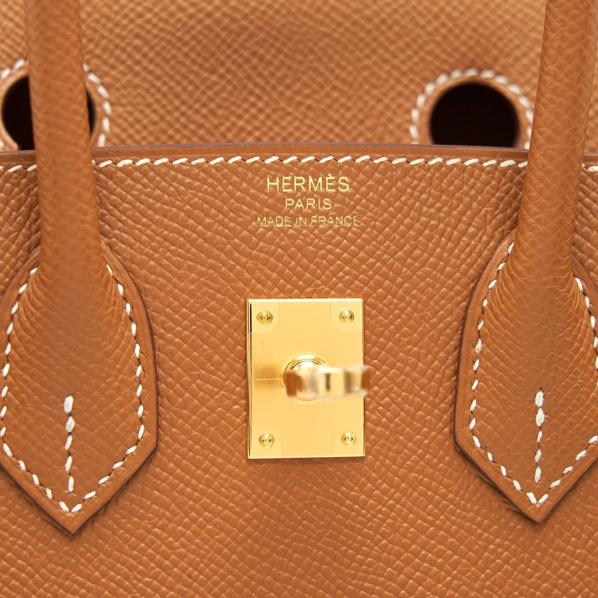 HERMES BIRKIN 25 SELLIER GOLD WITH GHW EPSOM LEATHER