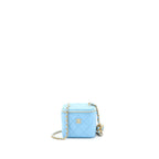 CHANEL 22S PEARL CRUSH MINI VANITY CASE LAMBSKIN LIGHT BLUE BRUSHED GHW