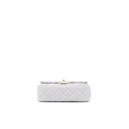 CHANEL PEARL CRUSH MINI RECTANGULAR LAMBSKIN GREY BRUSHED GHW(MICROCHIP)