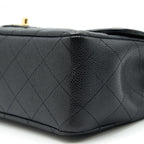 CHANEL CLASSIC JUMBO SINGLE FLAP BAG BLACK CAVIER GHW