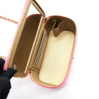 CHANEL 22S PEARL CRUSH LONG VANITY WITH CHAIN LAMBSKIN PINK GHW