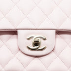CHANEL MEDIUM CLASSIC DOUBLE FLAP BAG CAVIAR LIGHT PINK LGHW (MICROCHIP)