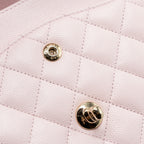 CHANEL MEDIUM CLASSIC DOUBLE FLAP BAG CAVIAR LIGHT PINK LGHW (MICROCHIP)