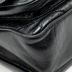 Saint Laurent/YSL Niki Baby Flap Bag Vintage Calfskin Black Ruthenium Hardware