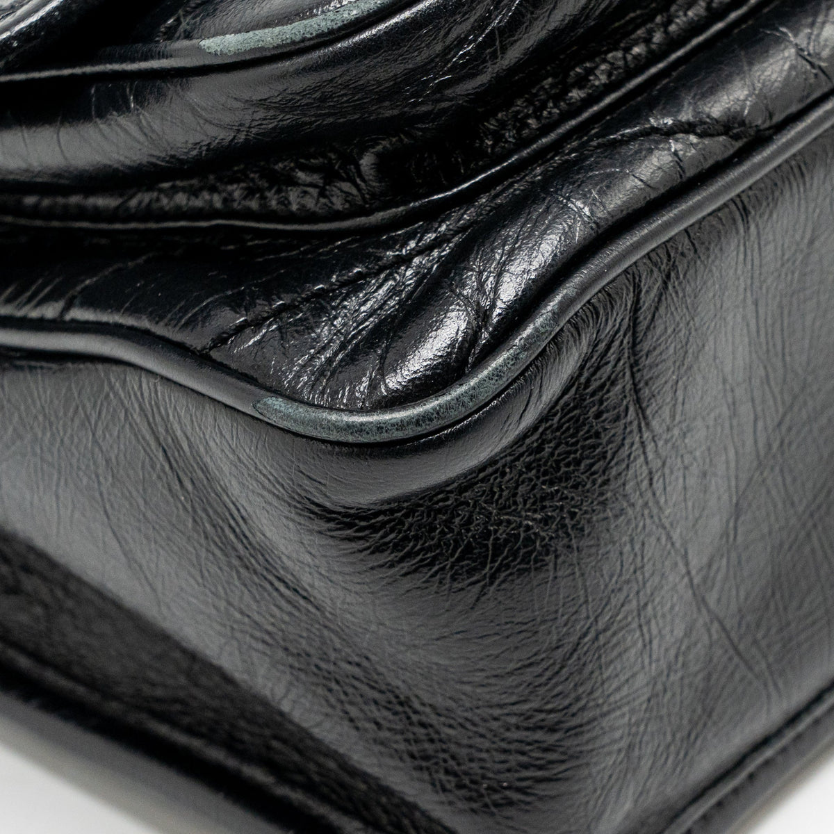 Saint Laurent/YSL Niki Baby Flap Bag Vintage Calfskin Black Ruthenium Hardware