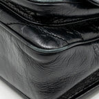 Saint Laurent/YSL Niki Baby Flap Bag Vintage Calfskin Black Ruthenium Hardware