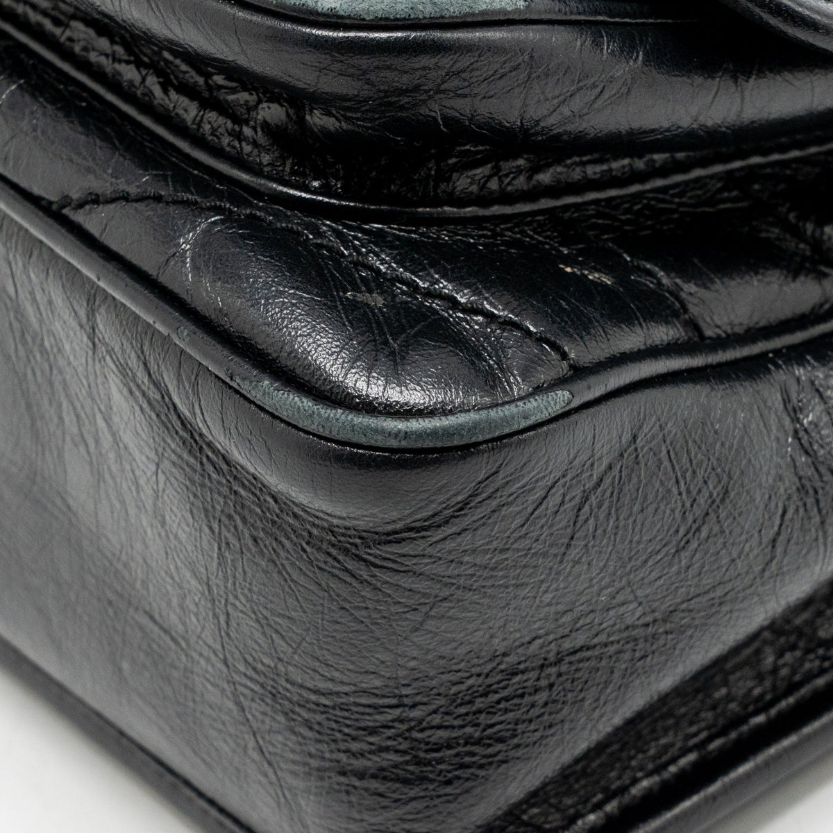 Saint Laurent/YSL Niki Baby Flap Bag Vintage Calfskin Black Ruthenium Hardware