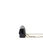 CHANEL PEARL CRUSH MINI RECTANGULAR FLAP BAG LAMBSKIN BLACK BRUSHED GHW (MICROCHIP)
