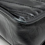 Saint Laurent/YSL Niki Baby Flap Bag Vintage Calfskin Black Ruthenium Hardware