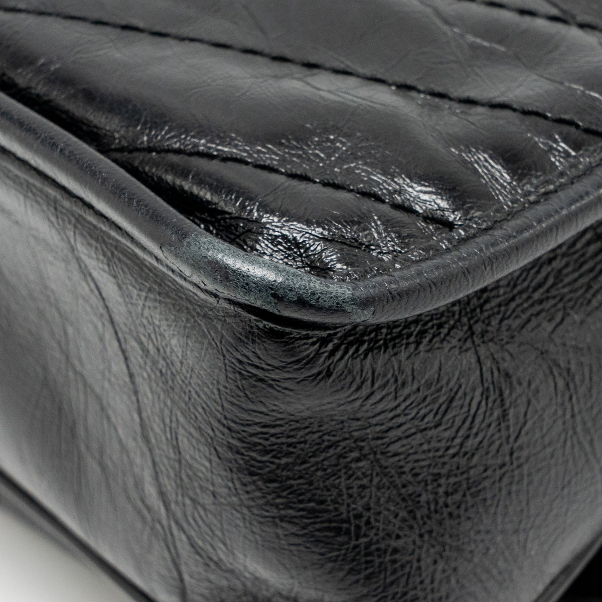 Saint Laurent/YSL Niki Baby Flap Bag Vintage Calfskin Black Ruthenium Hardware