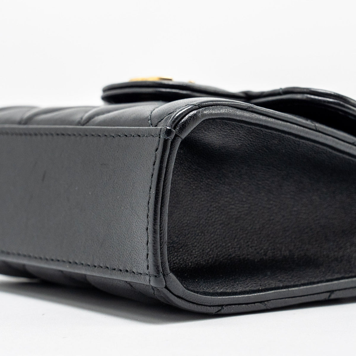 CHANEL 22B TOP HANDLE MINI FLAP CLUTCH LAMBSKIN BLACK GHW (MICROCHIP)