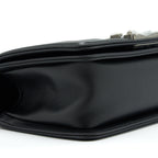 CHANEL SMALL BOY CALFSKIN BLACK RUTHENIUM SLIVER HARDWARE