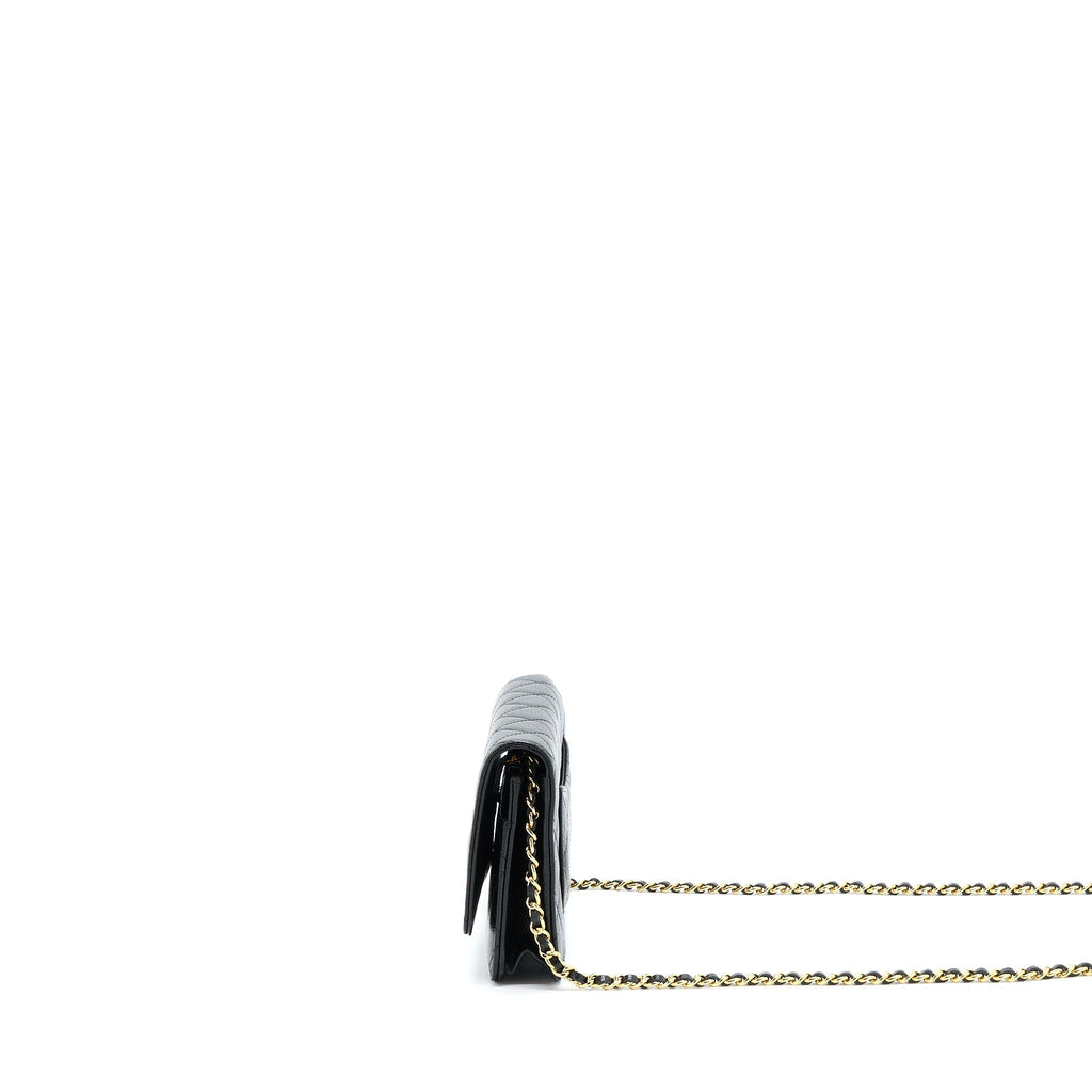 CHANEL CLASSIC WALLET ON CHAIN CAVIAR BLACK GHW