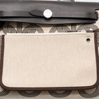 Hermes Herbag 31 Zip Bag Toile H Plume Hunter/ Canvas Ebene/ Ecru/ Beige/ Ebene SHW