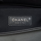 CHANEL SMALL BOY CALFSKIN BLACK RUTHENIUM SLIVER HARDWARE