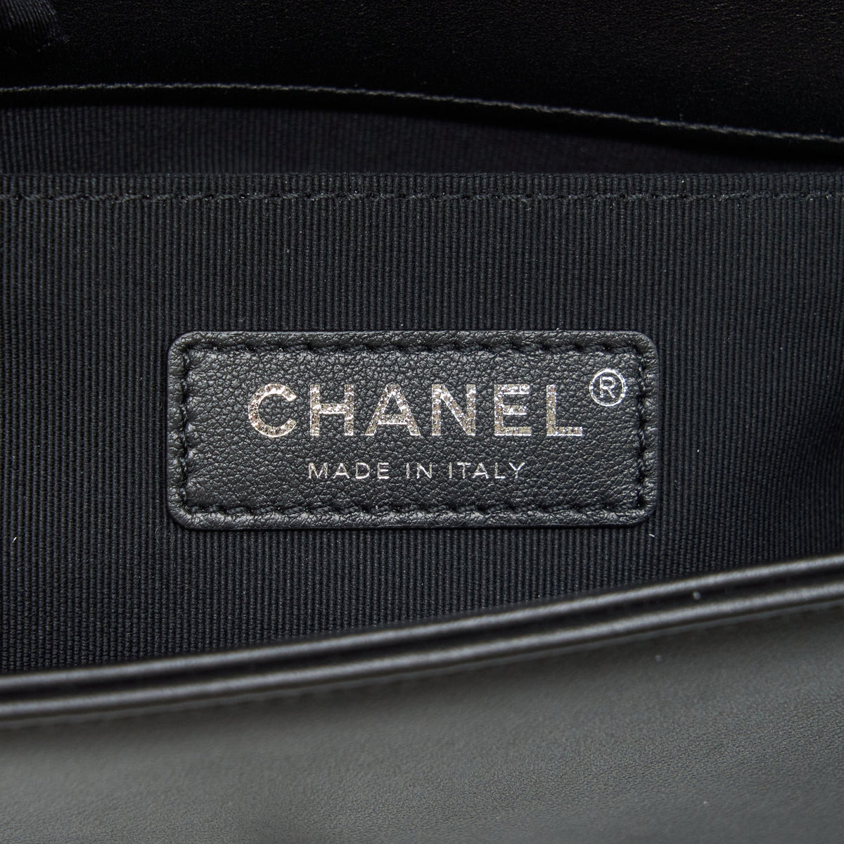 CHANEL SMALL BOY CALFSKIN BLACK RUTHENIUM SLIVER HARDWARE
