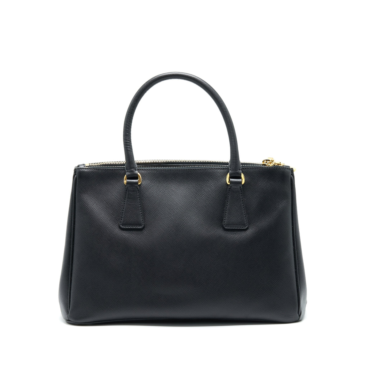 PRADA SMALL SAFFIANO LEATHER TOTE BAG BLACK GHW