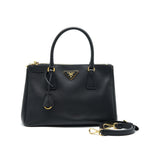 PRADA SMALL SAFFIANO LEATHER TOTE BAG BLACK GHW