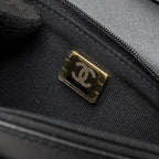 CHANEL COCO HEART WALLET ON CHAIN LAMBSKIN BLACK GHW (MICROCHIP)