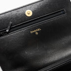 CHANEL 19 WALLET ON CHAIN LAMBSKIN BLACK MULTICOLOUR HARDWARE