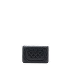 CHANEL 22A TWIST YOUR BUTTON WALLET ON CHAIN CAVIAR BLACK GHW (MICROCHIP)