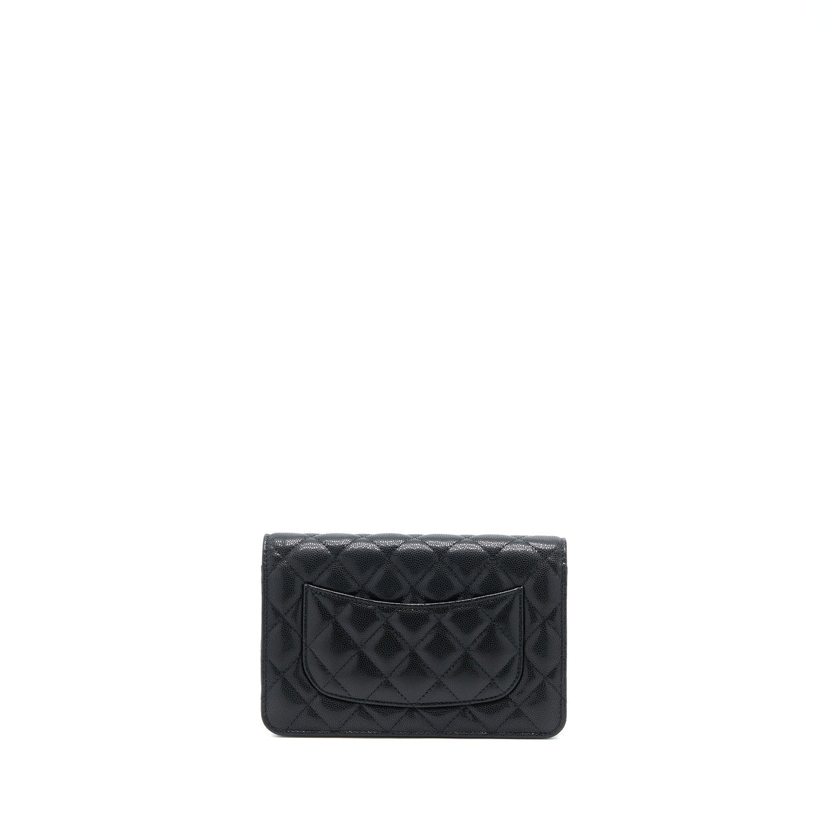 CHANEL 22A TWIST YOUR BUTTON WALLET ON CHAIN CAVIAR BLACK GHW (MICROCHIP)