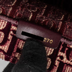 DIOR MEDIUM BOOK TOTE OBLIQUE EMBROIDERY VELVET/ CANVAS DARK RED