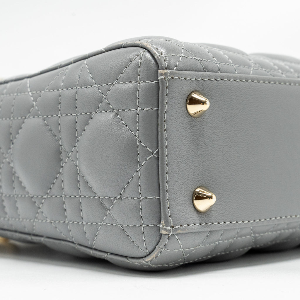 DIOR MY ABC SMALL LADY DIOR LAMBSKIN GREY LGHW