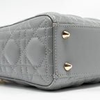 DIOR MY ABC SMALL LADY DIOR LAMBSKIN GREY LGHW
