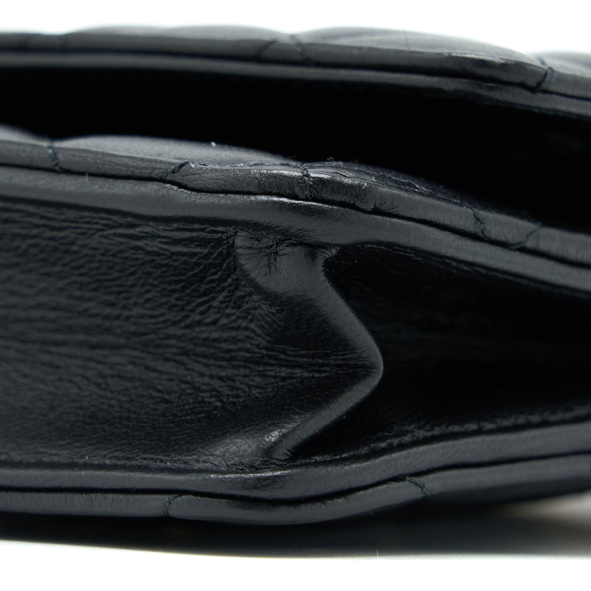 CHANEL DETAILED TOP HANDLE WALLET ON CHAIN LAMBSKIN BLACK GHW (MICROCHIP)