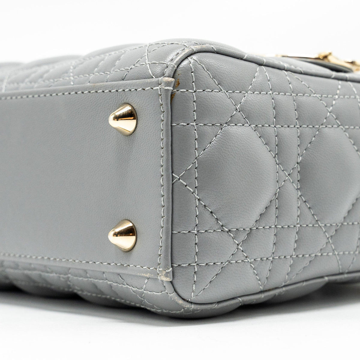 DIOR MY ABC SMALL LADY DIOR LAMBSKIN GREY LGHW