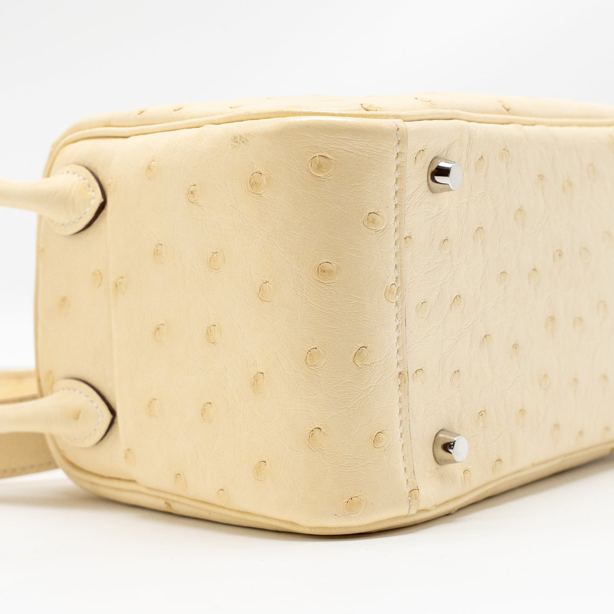 Hermes Mini Lindy Ostrich Nata SHW