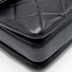 CHANEL TOP HANDLE TRENDY CC FLAP BAG LAMBSKIN BLACK LGHW