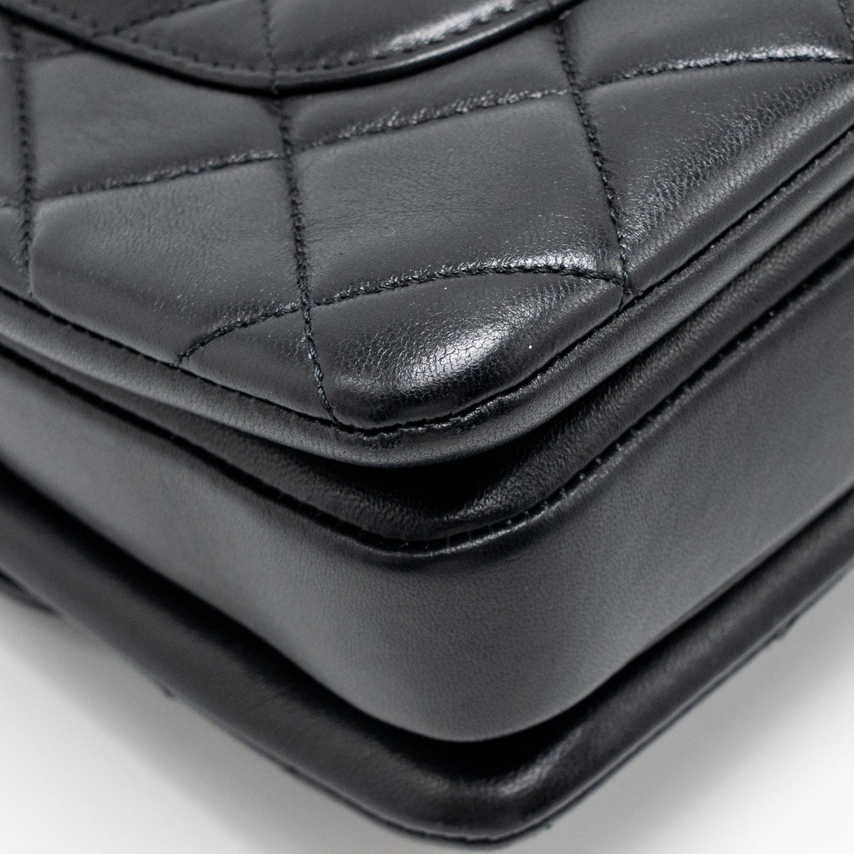 CHANEL TOP HANDLE TRENDY CC FLAP BAG LAMBSKIN BLACK LGHW