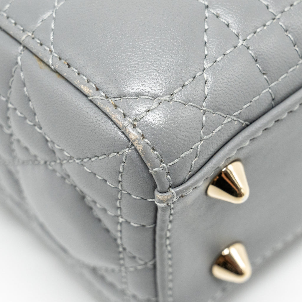 DIOR MY ABC SMALL LADY DIOR LAMBSKIN GREY LGHW