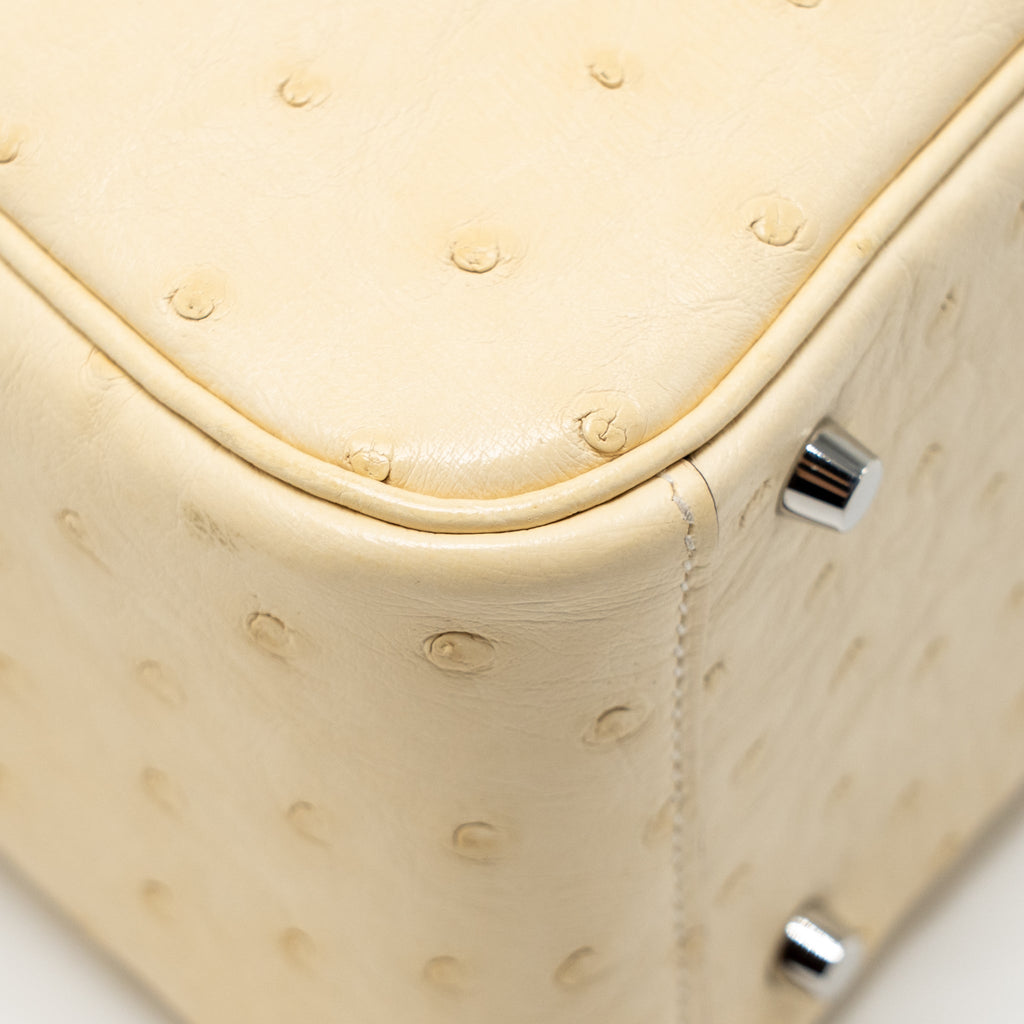 Hermes Mini Lindy Ostrich Nata SHW