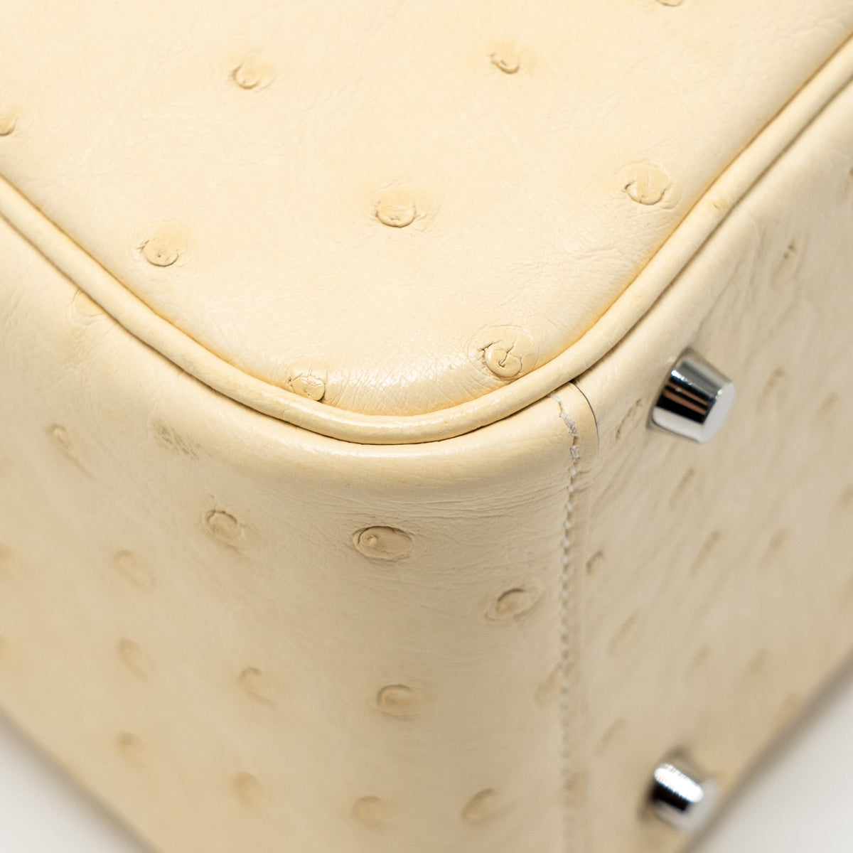 Hermes Mini Lindy Ostrich Nata SHW