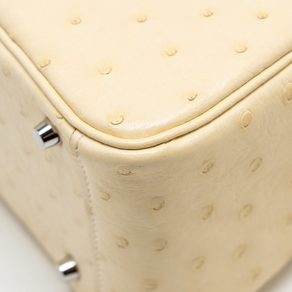 Hermes Mini Lindy Ostrich Nata SHW