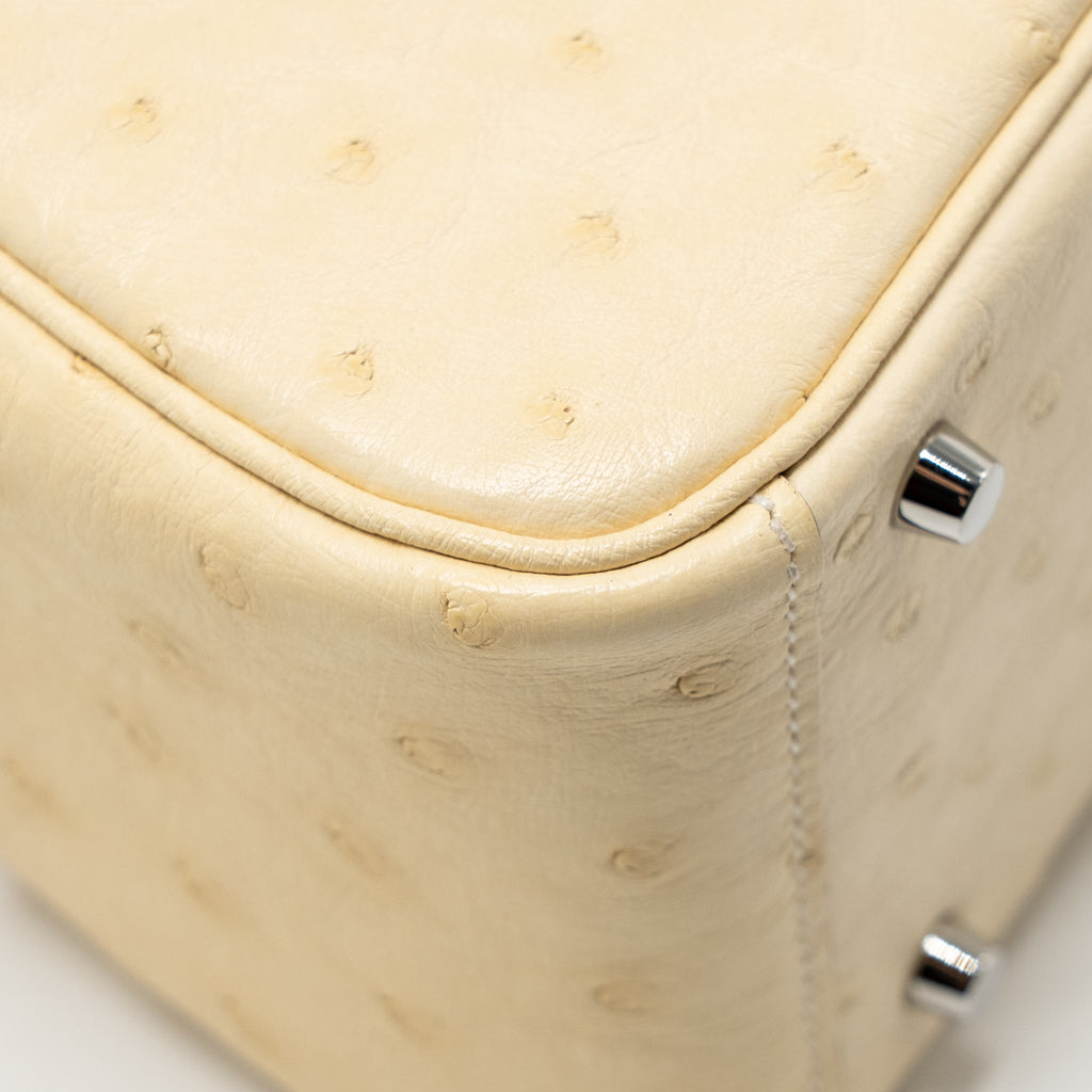 Hermes Mini Lindy Ostrich Nata SHW