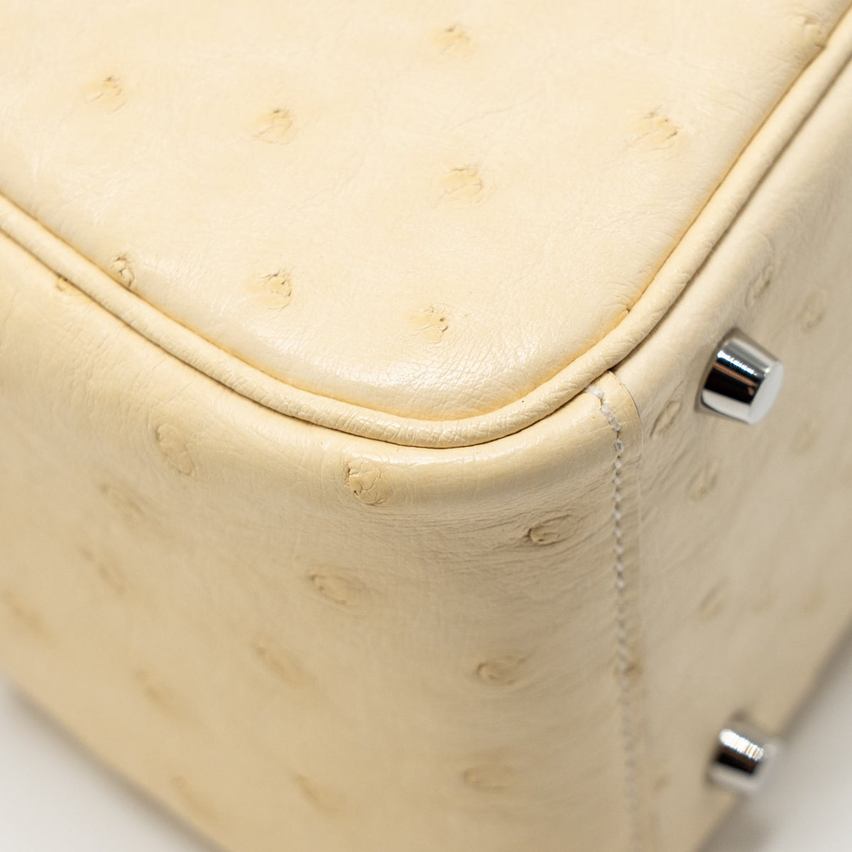Hermes Mini Lindy Ostrich Nata SHW