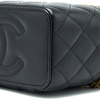CHANEL LONG VANITY DETAILED GEM CHAIN LAMBSKIN BLACK GHW (MICROCHIP)