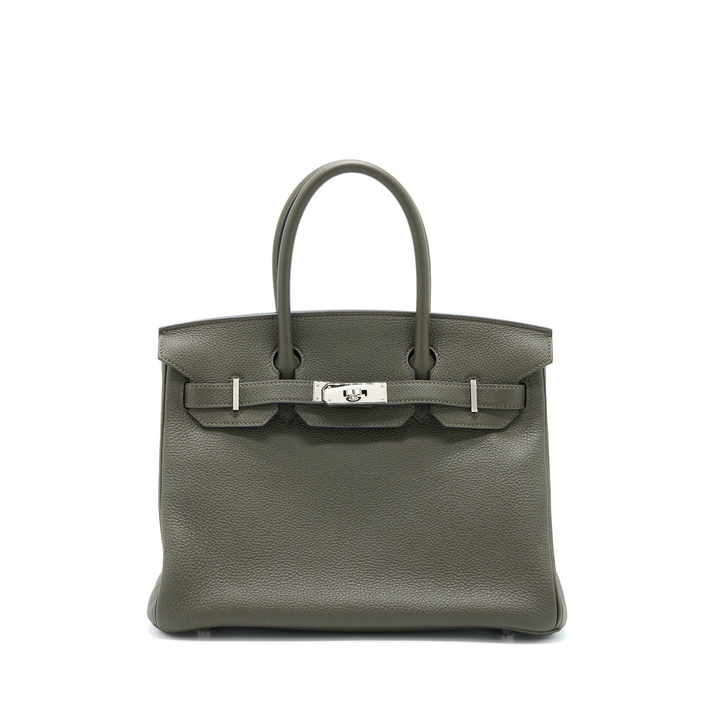 Hermes Birkin 30 Togo C6 Vert De Gris SHW With Extra Bag Charm