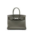 Hermes Birkin 30 Togo C6 Vert De Gris SHW With Extra Bag Charm