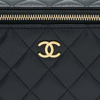 CHANEL LONG VANITY DETAILED GEM CHAIN LAMBSKIN BLACK GHW (MICROCHIP)