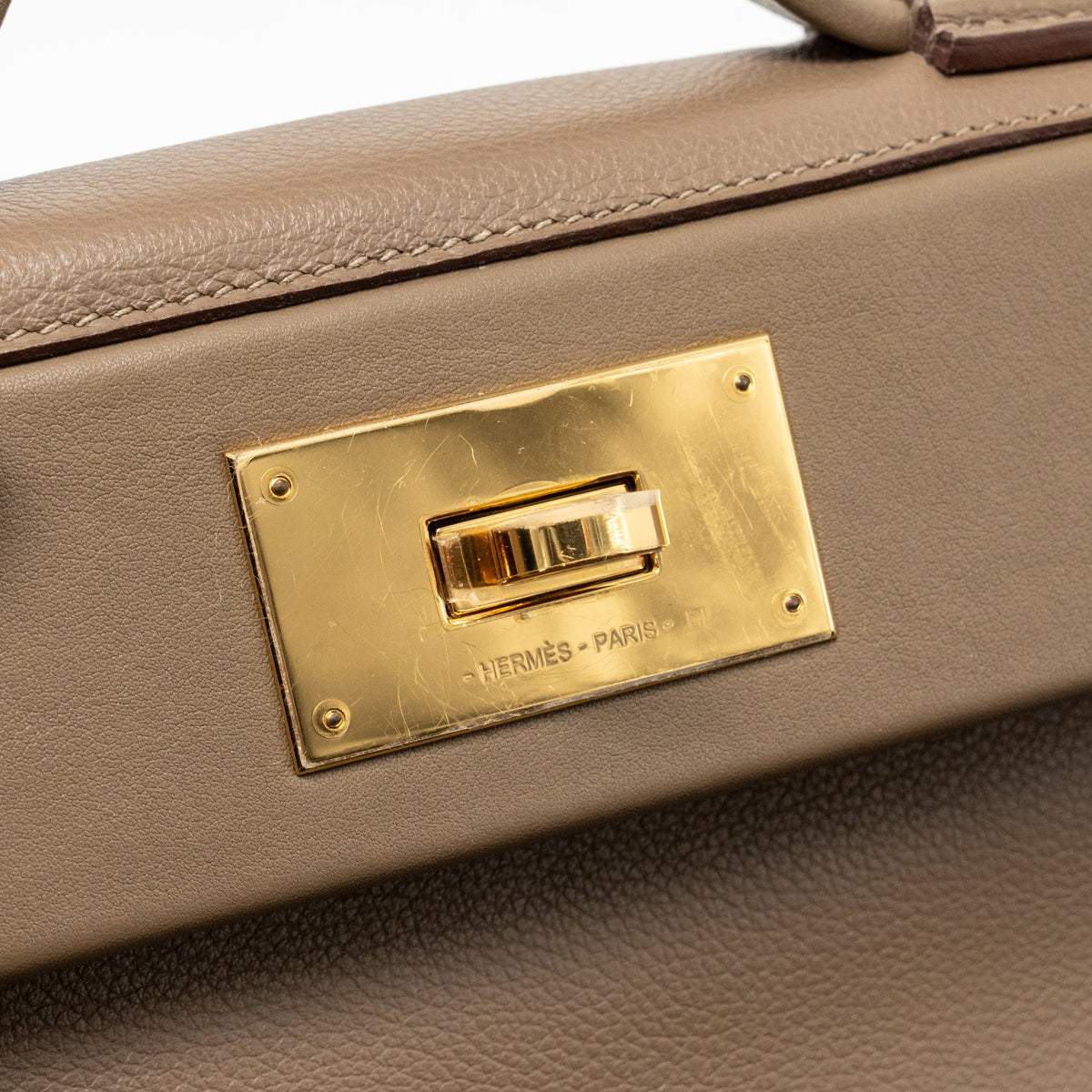 Hermes Mini 24/24 2424-21 Bag Evercolor/Swift Etoupe GHW