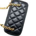 CHANEL LONG VANITY DETAILED GEM CHAIN LAMBSKIN BLACK GHW (MICROCHIP)