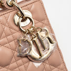 DIOR SMALL LADY DIOR LAMBSKIN DARK PINK LGHW