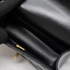 CHANEL 24C GOLD CRUSH MINI FLAP BAG CALFSKIN BLACK GHW  (MICROCHIP)