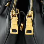 PRADA SMALL SAFFIANO LEATHER TOTE BAG BLACK GHW